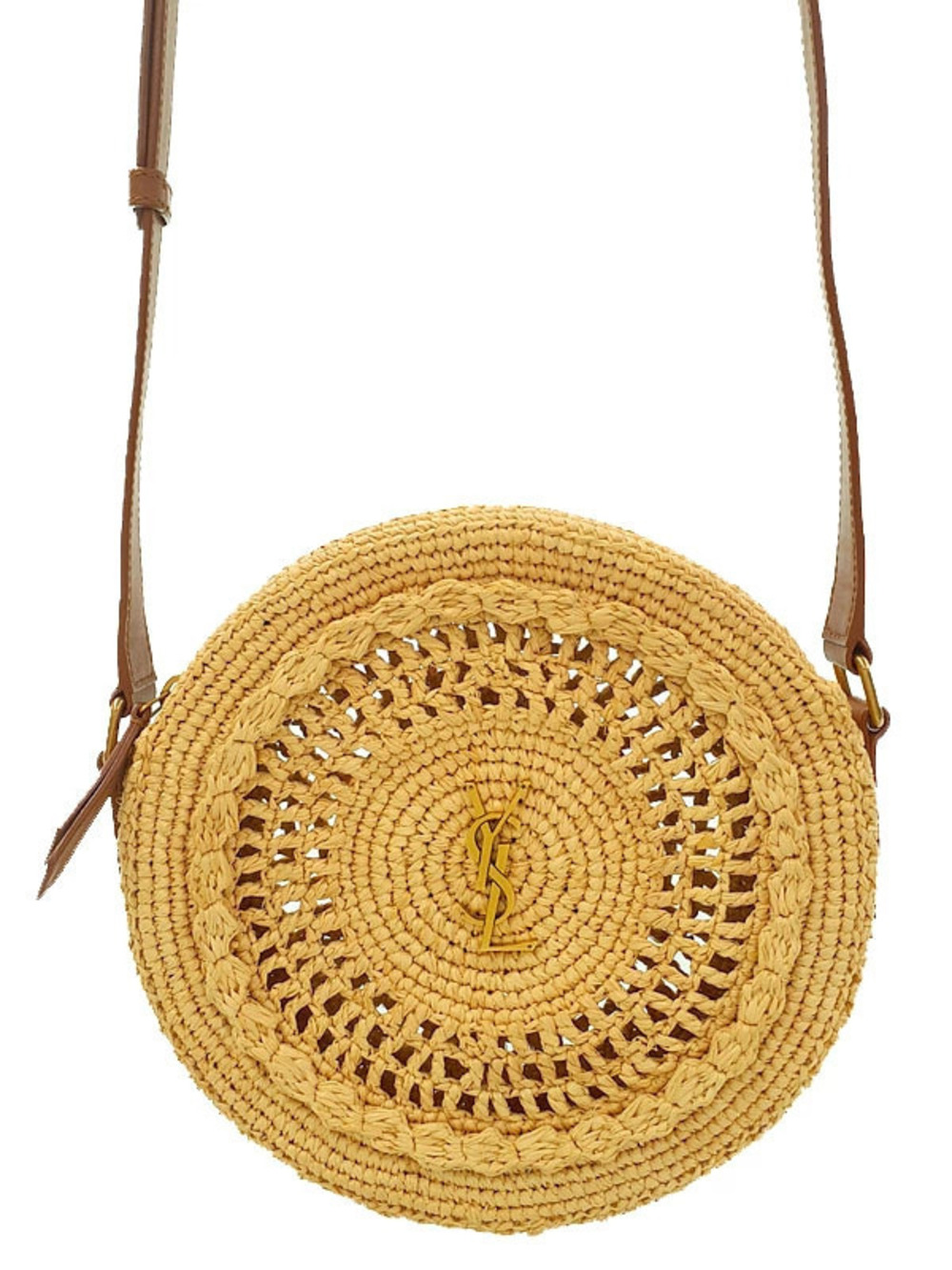 SAINT LAURENT PARIS Saint Paris Raffia Shoulder Bag